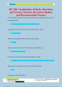 NC CDL Combination Vehicles Questions  and Correct Answers the Latest Update  and Recommended Version