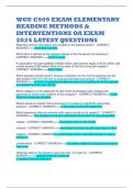 WGU C909 EXAM ELEMENTARY READING METHODS & INTERVENTIONS OA EXAM 2024 LATEST QUESTIONS 