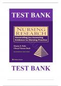 Test Bank Nursing Research Generating and Assessing Evidence for Nursing Practice 11th Edition by Denise Polit & Cheryl Beck , ISBN:9781975110642 Chapters 1-33 |Complete Guide A+|