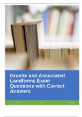 Granite and Associated Landforms Exam Questions with Correct Answers.