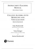 Test Bank For College Algebra with Modeling and Visualization 6th Edition by Gary K. Rockswold, All Chapters 