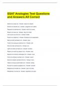 SSAT Analogies Test Questions and Answers All Correct 