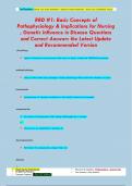 RRD #1: Basic Concepts of  Pathophysiology & Implications for Nursing  , Genetic Influence in Disease Questions  and Correct Answers the Latest Update  and Recommended Version