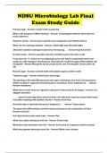 NDSU Microbiology Lab Final Exam Study Guide 