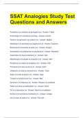 SSAT Analogies Study Test Questions and Answers 