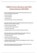 CSMLS Practice Questions And 100% Correct Answers 2024-2025