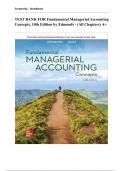 Test Bank For Fundamental Managerial Accounting Concepts, 10th Edition by Edmonds ( All Chapters) With Appendix (A&B) A+