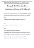 Sherpath: Ch 45 Nutrition Exam Questions and Answers 100% Solved