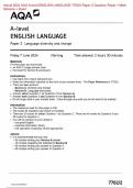 Actual 2024 AQA A-level ENGLISH LANGUAGE 7702/2 Paper 2 Language diversity and change Merged Question Paper + Mark Scheme + Insert