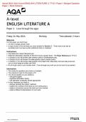 Actual 2024 AQA A-level ENGLISH LITERATURE A 7712/1 Paper 1 Love through the ages Merged Question Paper + Mark Scheme