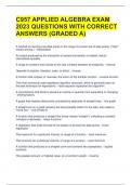 C957 APPLIED ALGEBRA EXAM 2023 QUESTIONS WITH CORRECT ANSWERS (GRADED A) 