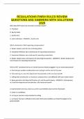 REGULATIONS FINRA RULES REVIEW QUESTIONS AND ANSWERS WITH SOLUTIONS 2025