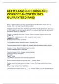 CEFM EXAM QUESTIONS AND CORRECT ANSWERS 100% GUARANTEED PASS