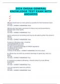 2024 OHSAA GENERAL KNOWLEDGE TEST EXAM WITH ANSWERS