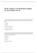 HCAL 2 Exam 2 Questions and Answers- ATI questions chapter 21, 22, Children 16, 18-6