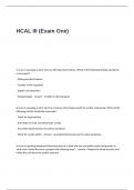 HCAL III (Exam One) Questions and Answers