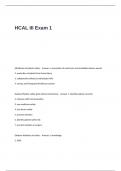 HCAL III Exam 1 Questions and Correct Answers