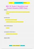 BBH 101 Exam 3 Questions and  Correct Answers (100% Pass