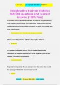 StraighterLine Business Statistics  MAT150 Questions and Correct  Answers (100% Pass)