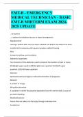 EMT-B - EMERGENCY MEDICAL TECHNICIAN - BASIC EMT-B MIDTERM EXAM 2024-2025 UPDATE