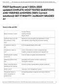 FDOT Earthwork Level 1 |2024-2025 update|COMPLETE MOST TESTED QUESTIONS AND VERIFIED ANSWERS (100% Correct solutions)| GET IT RIGHT!! | ALREADY GRADED A+