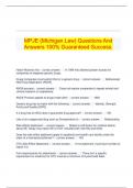 MPJE (Michigan Law) Questions And Answers 100% Guaranteed Success.