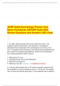 AANP Adult-Gerontology Primary Care Nurse Practitioner AGPCNP Exam 2024 Review Questions and Answers 100% Pass