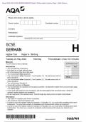 Actual 2024 AQA GCSE GERMAN 8668/WH Paper 4 Writing Higher Tier Merged Question Paper + Mark Scheme