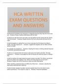 HCA WRITTEN EXAM QUESTIONS AND ANSWERS