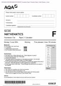 Actual 2024 AQA GCSE MATHEMATICS 8300/2F Foundation Tier Paper 2 Calculator Merged Question Paper + Mark Scheme + Insert