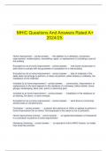 MHIC Questions And Answers Rated A+ 2024/25.