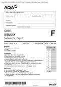 Actual 2024 AQA GCSE BIOLOGY 8461/2F Paper 2 Foundation Tier Merged Question Paper + Mark Scheme