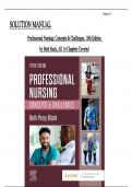 Solution Manual For Professional Nursing: Concepts & Challenges, 10th Edition by Beth black, ISBN: 9780323776653, All 16 Chapters Covered, Verified Latest Edition