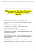 WSU Accounting 230 Exam 1 Questions And Answers 100% Guaranteed Success.