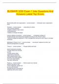  BUSMHR 3200 Exam 1 Inks Questions And Answers Latest Top Score.