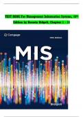 Test Bank for MIS 10th Edition by Hossein Bidgoli