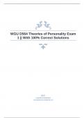 WGU D564 Theories of Personality Exam 1 || With 100% Correct Solutions