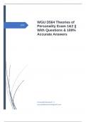 WGU D564 Theories of Personality Exam 1&2 || With Questions & 100% Accurate Answers