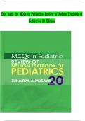 TEST BANK For MCQs in Pediatrics Review of Nelson Textbook of Pediatrics 20th Edition, Verified Chapters, Complete Newest Version