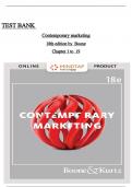 Test Bank for Contemporary Marketing, 18th Edition by Louis E. Boone ALL CHAPTERS COVERD