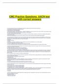 CMC Practice Questions AACN test  with correct answers