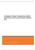 Firefighter 1 State Testing Exam || With Questions & All Correct Answers (Rated A+)