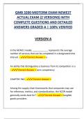 QMB 3200 MIDTERM EXAM NEWEST  ACTUAL EXAM (2 VERSIONS) WITH  COMPLETE QUESTIONS AND DETAILED  ANSWERS GRADED A | 100% VERIFIED