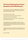 ATI Critical Thinking Exam Practice Questions with Verified Answers |Latest 2024/2025