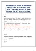 QUICKBOOKS ACADEMY BOOKKEEPING  EXAM NEWEST ACTUAL EXAM WITH  COMPLETE QUESTIONS AND DETAILED  ANSWERS GRADED A | 100% VERIFIED