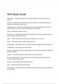 HCA Study Guide Questions with correct Answers 2024/2025( A+ GRADED 100% VERIFIED).