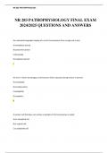 NR 283 PATHOPHYSIOLOGY FINAL EXAM 2024/2025 QUESTIONS AND ANSWERS