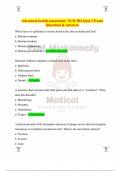 Advanced health assessment: NUR 504 Quiz 3 Exam Questions & Answers