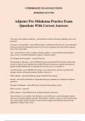 Adjuster Pro Oklahoma Practice Exam Questions With Correct Answers