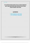 PCT CERTIFICATION EXAM ACTUAL EXAM COMPLETE WITH 300 QUESTIONS AND DETAILED SOLUTIONS LATEST UPDATE THIS YEAR| click on AVAILABLE IN PACKAGE DEAL. You'll get more for less! OR SCROLL TO THE BOTTOM RIGHT CORNER AFTER OPENING THIS DOCUMENT TO SEE MOR